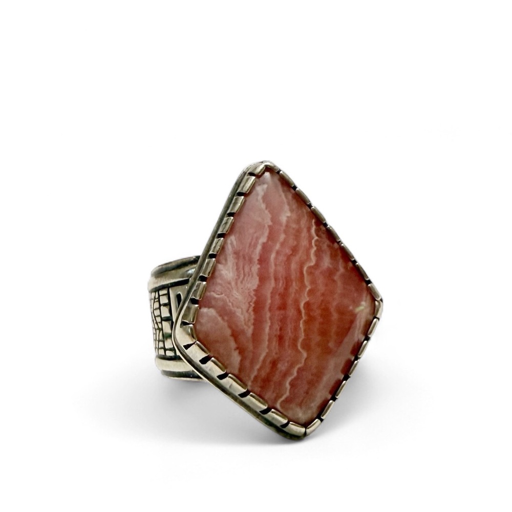 Carolyn Pollack RMT Roderick Tenorio Pink Rhodochrosite Sterling Ring Size 8